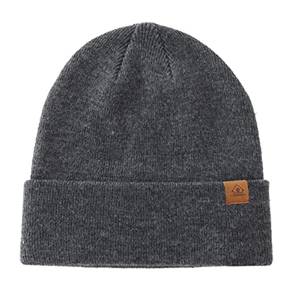 Home Prefer Mens Winter Hats Acrylic Knit Cuff Beanie Cap Warm Womens Beanie Hat - color: Charcoal Grey