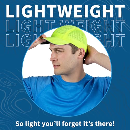 TrailHeads Men's Race Day Running Hat, Quick Dry, Moisture Wicking - color: Highlighter Yellow