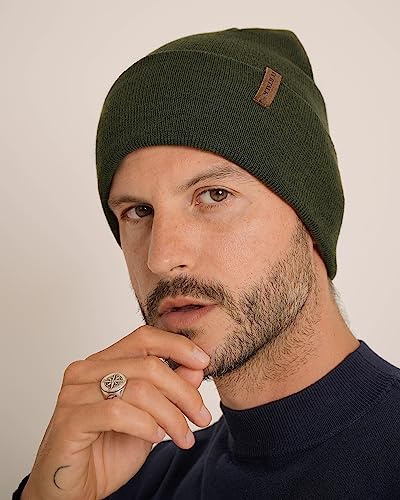 FURTALK Beanie for Men Women Cuffed Thick Knitted Winter Hat Skull Cap - color: Mix Army Green