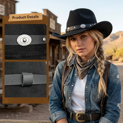 Western Cowboy Hat for Women, Shapeable Wide Brim Classic Cowgirl Hat - color: Color 1