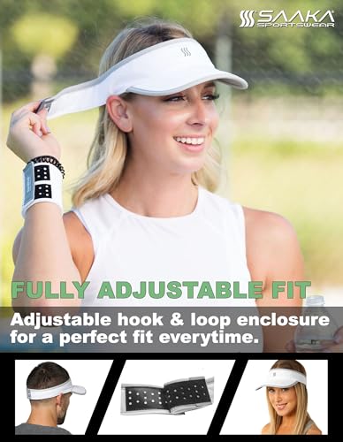 Sport Visor for Women. Sweat‑Wicking Visor for Running, Pickleball, Tennis & Golf. Lightweight & Adjustable Fit - color: White
