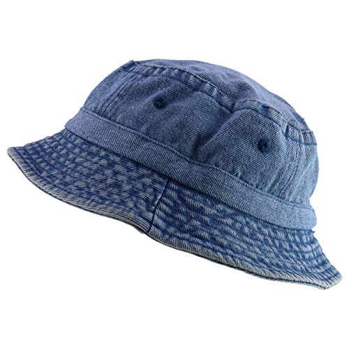 Armycrew Pigment Dyed Washed 100% Cotton Unisex Bucket Hat - color: Denim