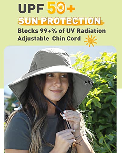 Tirrina Women's Sun Hat Wide Brim, UV Protection Sun Hats for Women - color: #1 Grey（23.6"-24"）