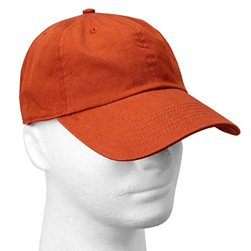 Falari Classic Baseball Cap Dad Hat 100% Cotton Soft Adjustable Size - color: Rust Brown