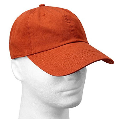 Falari Classic Baseball Cap Dad Hat 100% Cotton Soft Adjustable Size - color: Rust Brown