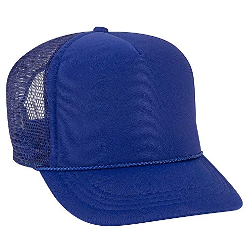 OTTO Polyester Foam Front Youth 5 Panel High Crown Trucker Hat - color: Royal