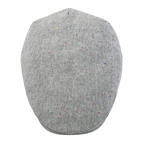 STARANCE Men Thin Cotton Gatsby Newsboy Cap - color: Flecked Grey, size: 7 3/4