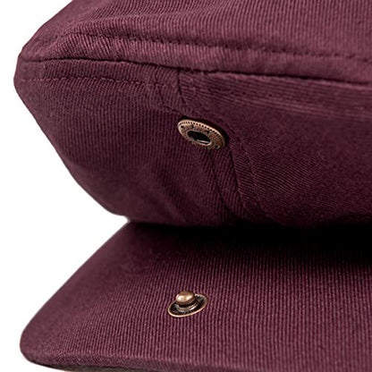 Men Ivy Cap Cotton Twill Newsboy Flat Hat - color: Burgundy, size: 7 1/8