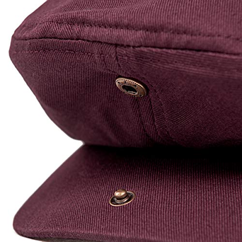 Men Ivy Cap Cotton Twill Newsboy Flat Hat - color: Burgundy, size: 7 5/8