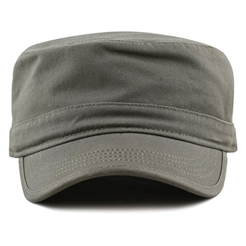The Hat Depot Cadet Military Army Baseball Cap Tie Dye & Washed Cotton Basic & Distressed Cadet Brushed Cotton Cap - color: 1. Basic - Olive