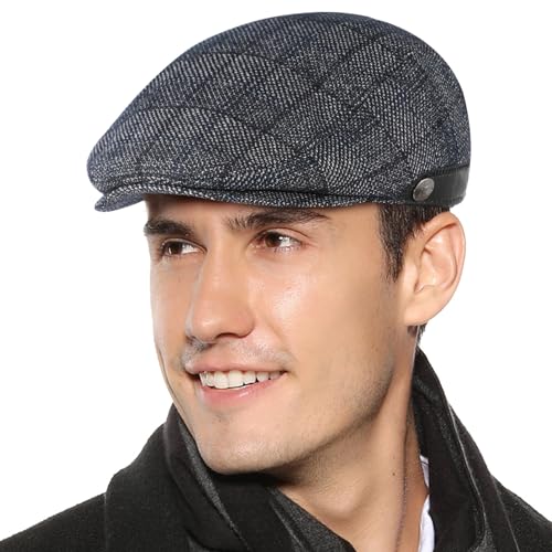 Sumolux Mens Newsboy Hat Flat Cap Gatsby Lvy Irish Hats Driving Cabbie - color: D Gray