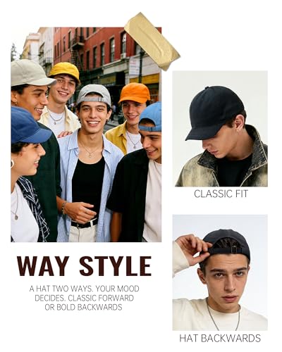Croogo Short Brim Baseball Cap Unstructured Cotton Dad Hats Work&Outdoor - color: Black