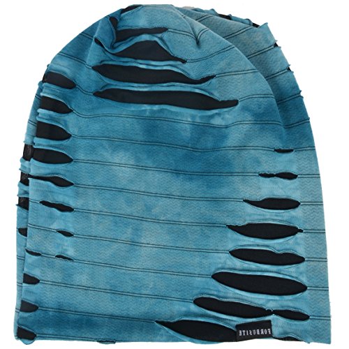 Mens Slouch Hollow Beanie Summer Skullcap B090 - color: Blue