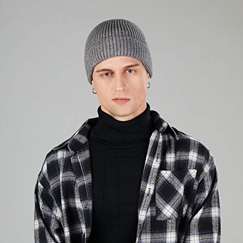 ROYBENS Wool Fisherman Beanies for Men Knit Short Watch Cap Winter Warm Hat - color: 4pcs-black, Yellow, Army Green, Gray
