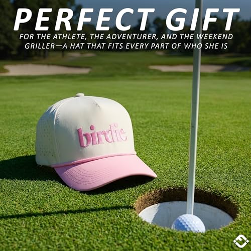 Funky Junque Golf Trucker Hat - color: Birdie - Pink/Beige