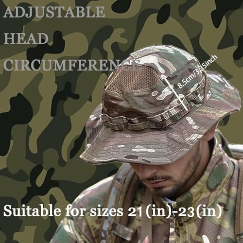 Sun Hat Breathable Boonie Hats for Men Women Fishing Safari Bucket Hat Cap Hunting Outdoor Hiking Camping - color: Camo Black