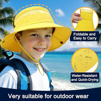ZOORON Outdoor Kids Sun Hat UPF 50+ Quick Dry Bucket Hat for Boys Girls - color: 1pack-yellow