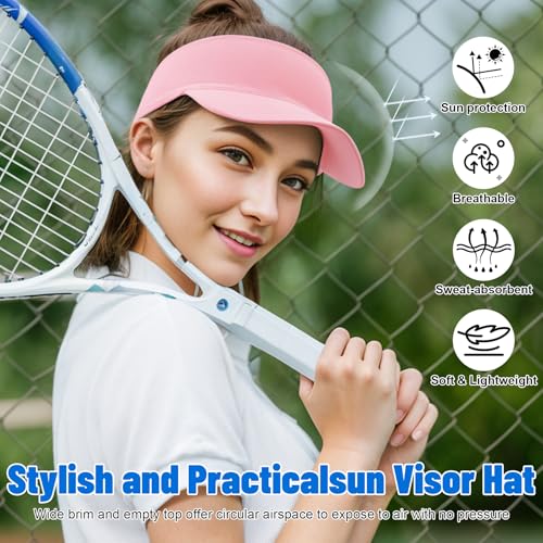 Sukeen Cooling Stretchy Sun Visor for Women Men UV Protection Cooling Hat - color: Macaron Pink