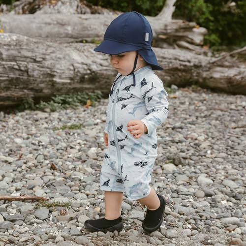 JAN & JUL Baby Sun-Hat with Neck Flap for Swimming - color: Dark Navy, size: 6-24 Months