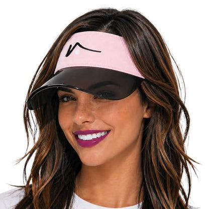 VISTO Transparent Brim Visor – Obstruction Free Visibility - UV Sun Protection – Perfect for Golf, Pickleball, and Tennis - color: Light Pink