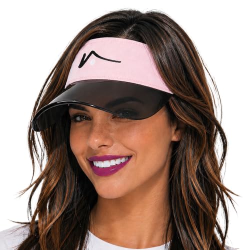 VISTO Transparent Brim Visor – Obstruction Free Visibility - UV Sun Protection – Perfect for Golf, Pickleball, and Tennis - color: Light Pink