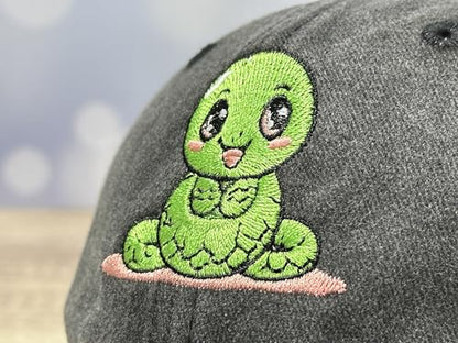 Adjustable Embroidery Animal Baseball Hat for Kid Toddler Child - color: Snake (Washed Black)