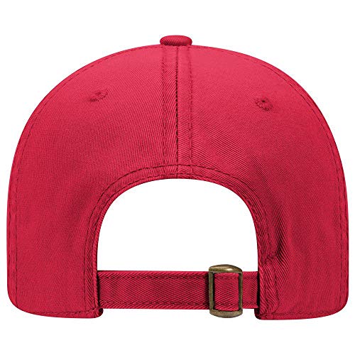 OTTO 6 Panel Low Profile Garment Washed Superior Cotton Twill - color: Red