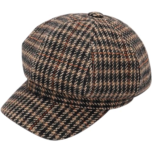 Newsboy Caps for Women Classic Beret Hats Autumn Winter Cap - color: B-black