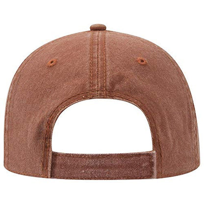 OTTO Garment Washed Pigment Dyed Cotton Twill 6 Panel Low Profile Dad Hat - color: Tx. Orange