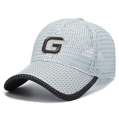 FASHIXD Baseball Cap for Men Summer Mesh Trucker Hats Breathable Running Hat Outdoor Sports Quick Dry Hat - color: Light Grey