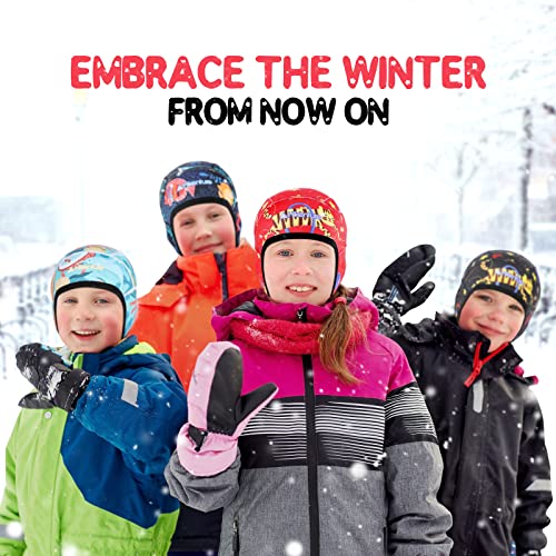 Hikenture Kids Skull Cap Helmet Liner Winter Hat for Boys and Girls Beanie Ski Hat with Thermal Fleece for Snow Sports… - color: Red7