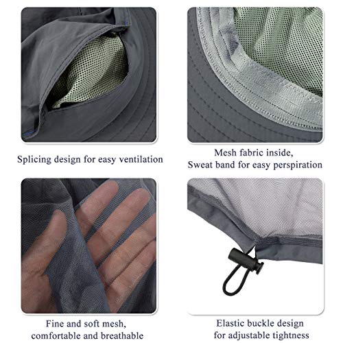 FALETO Men's t Safari Mesh Hats Outdoors Fishing Hat Sun Proction Cap