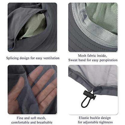 FALETO Men's t Safari Mesh Hats Outdoors Fishing Hat Sun Proction Cap