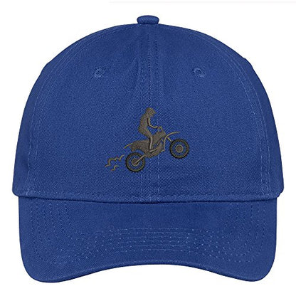 Trendy Apparel Shop Motocross Bike Embroidered Soft Crown 100% Brushed Cotton Cap - color: Royal