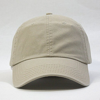 Classic Blank Dad Hat Cotton Adjustable Strap Baseball Cap - color: Khaki