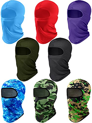 SATINIOR 8 Pcs Balaclava Face Mask Men Summer Full Face - color: Basic Colors