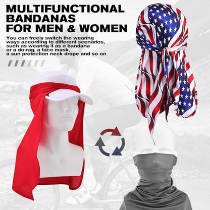 YANIKY Bandanas Skull Caps for Men, Do Rag Women Breathable Helmet Liner - color: Flag