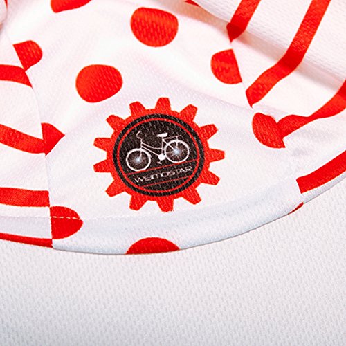 Weimostar Polyester Men Cycling Bike Bicycle Cap MTB Hat Sweat Wicking - color: White Red