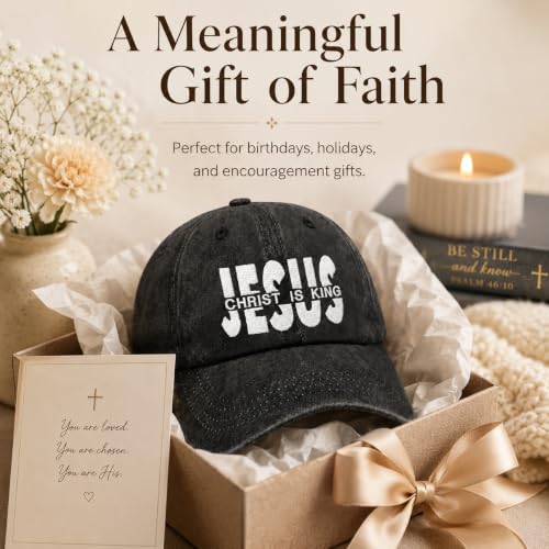 Man of God Husband Dad Embroidered Hat Camping Caps for Women - color: Christ is King Christian Jesus Faiths God 31