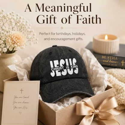 Man of God Husband Dad Embroidered Hat Camping Caps for Women - color: Christ is King Christian Jesus Faiths God 31