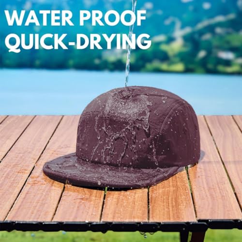 5 Panel Running Hat Waterproof Nylon Sun Hat Quick Dry Plain Baseball Cap for Men Women - color: Dark Red
