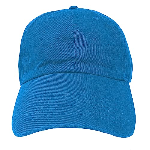 Glory Max 100% Cotton Baseball Cap Classic Plain Low Profile Golf Dad Hat Buckle Adjustable - color: Sky Blue