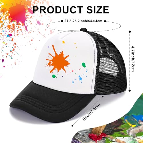 Trucker Hats Bulk Blank Mesh Sublimation Blank Hats Adjustable Baseball Caps Hats for Men and Women - color: 6pcs Black Hat