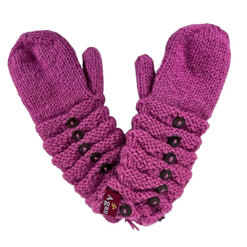 Agan Traders Women's 2026 Winter Mitten Hat Warm Fleece Lined Oversized Thick Chunky Slouchy From Nepal - color: Pink Multi