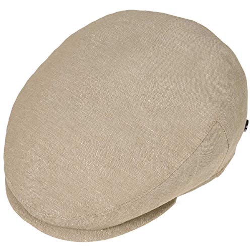 Lierys Inglese Linen Flat Cap Newsboy Linen Cotton Made in Italy Men Spring Summer Beige - color: Beige, size: 7 1/8