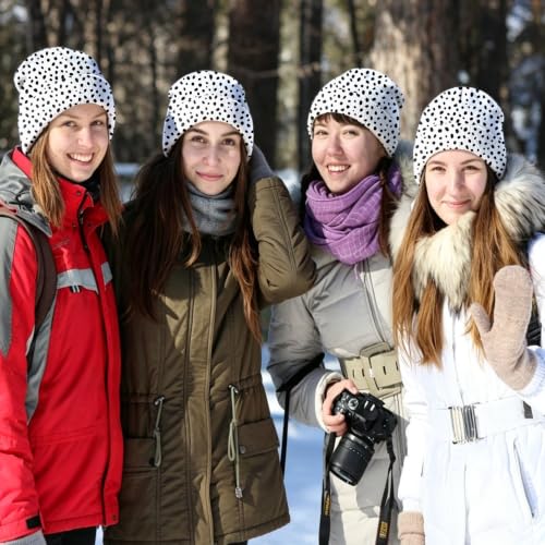 Beanie Knit Hat Winter Unisex Cuffed Beanies Skull Cap Warm Double Layer Thick Acrylic Cute for Girls Women Men - color: Spot