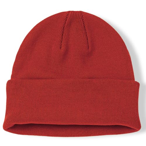 100% Cotton Beanie for Women Men Soft Knit Beanies Warm Winter Hat - color: Red
