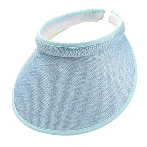 Cloth Covered Slip-On Visor for Women, Adjustable Cap Sports Sun Visors for Men - color: Black/Lightblue