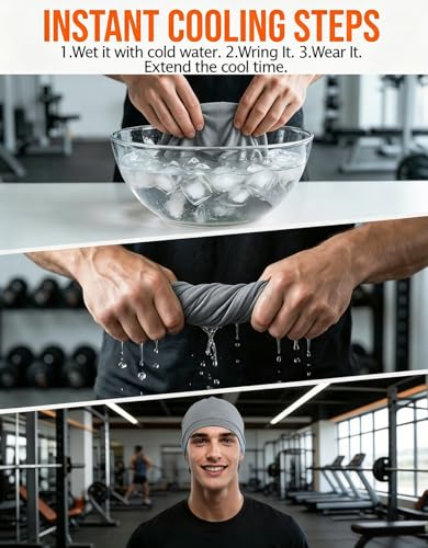 Sweat Wicking Skull Caps Cooling Helmet Liner Hat Running Beanie Cycling Skullcap Sleeping Cap for Men Women - color: Grey Sets