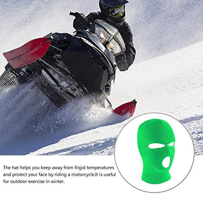 3-Hole Ski Face Mask Balaclava for Men and Women,Set of 2 - color: Green